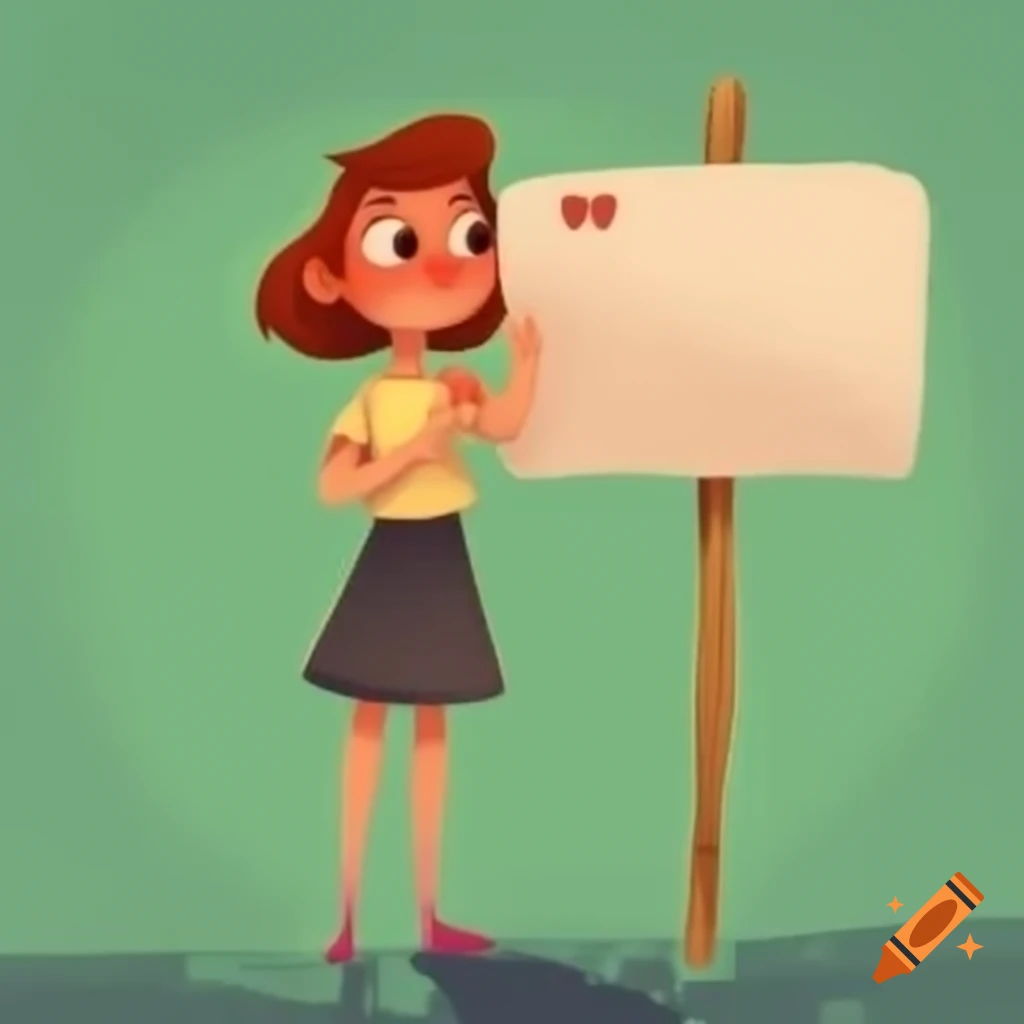 Cheerful young woman with sign 'Tatsachen des Lebens' encouraging self-reflection