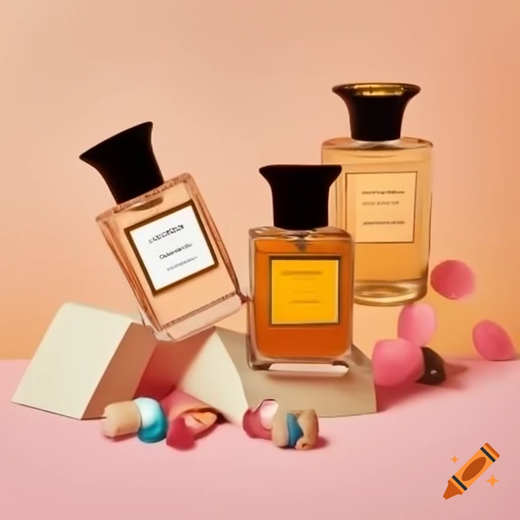 Colorful and uniquely shaped perfume bottles