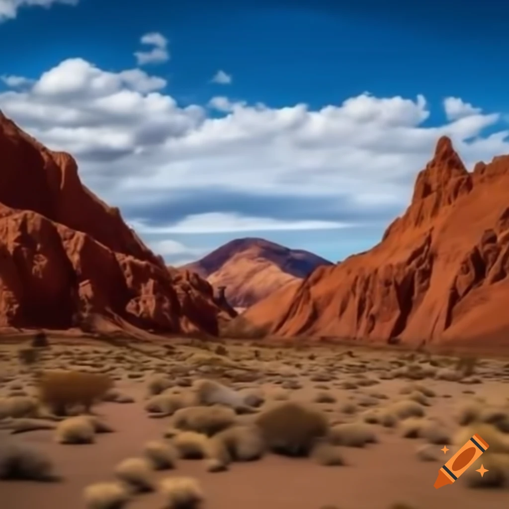 Landscape of dried canyon in Chubut, Argentina