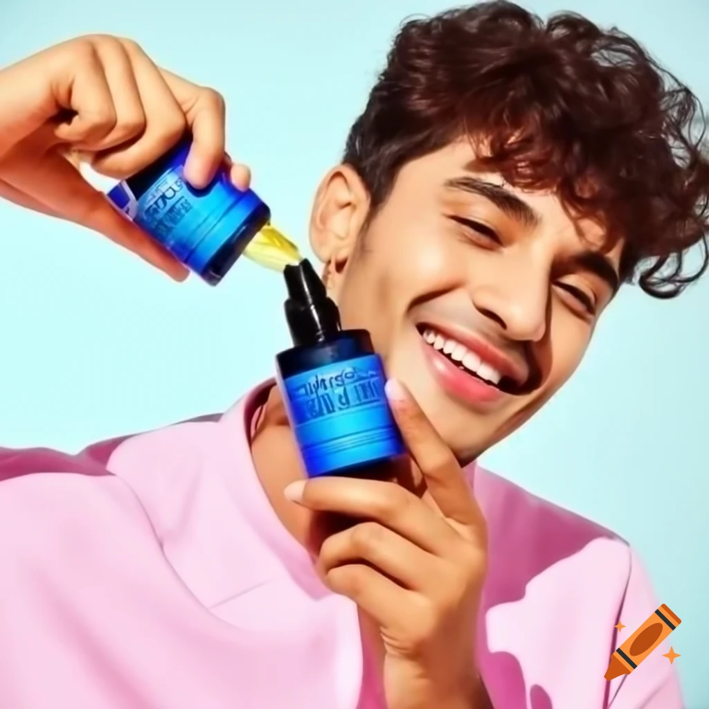 Men holding Ayurvedic hair oil product for stronger, fuller hair
