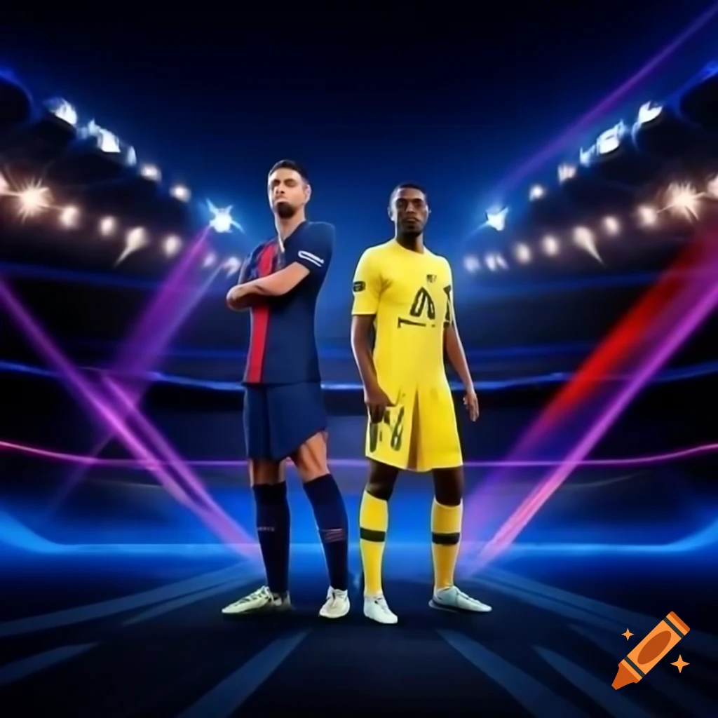 Promotional image for UEFA Europa League Final between PSG and Inter Milan with Champions League theme