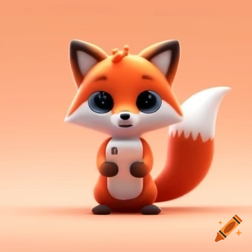 Cute fox holding an iPhone