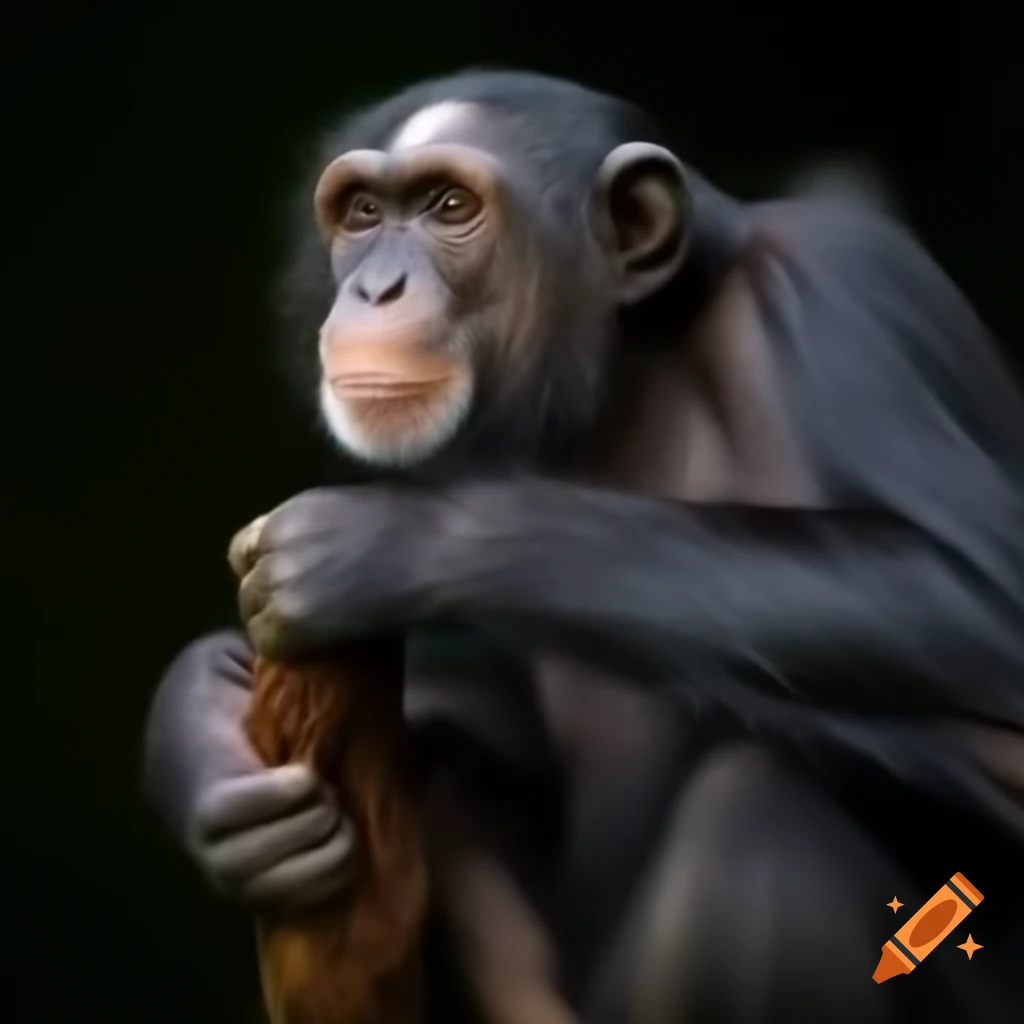 Bonobo with a ponytail