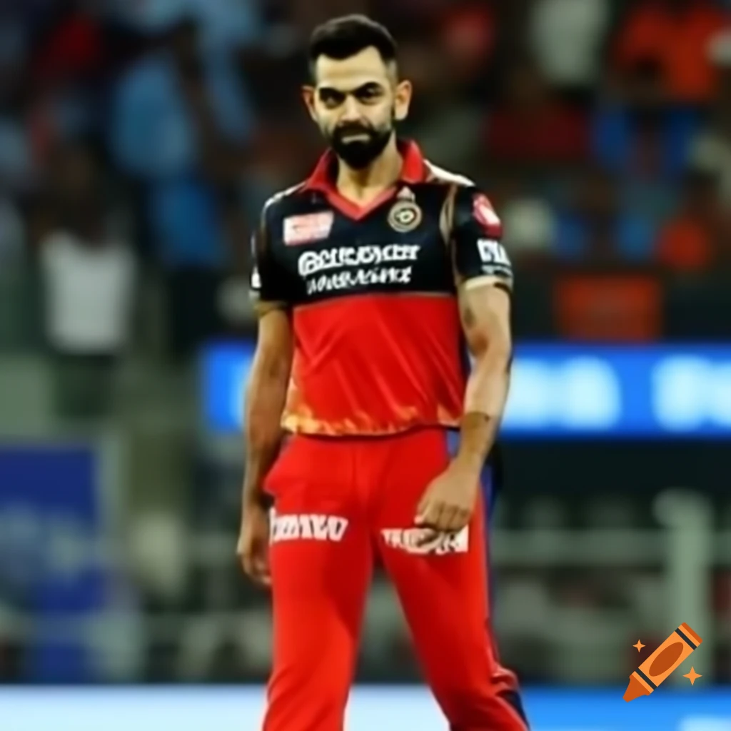 Virat Kohli lifting trophy for RCB celebration