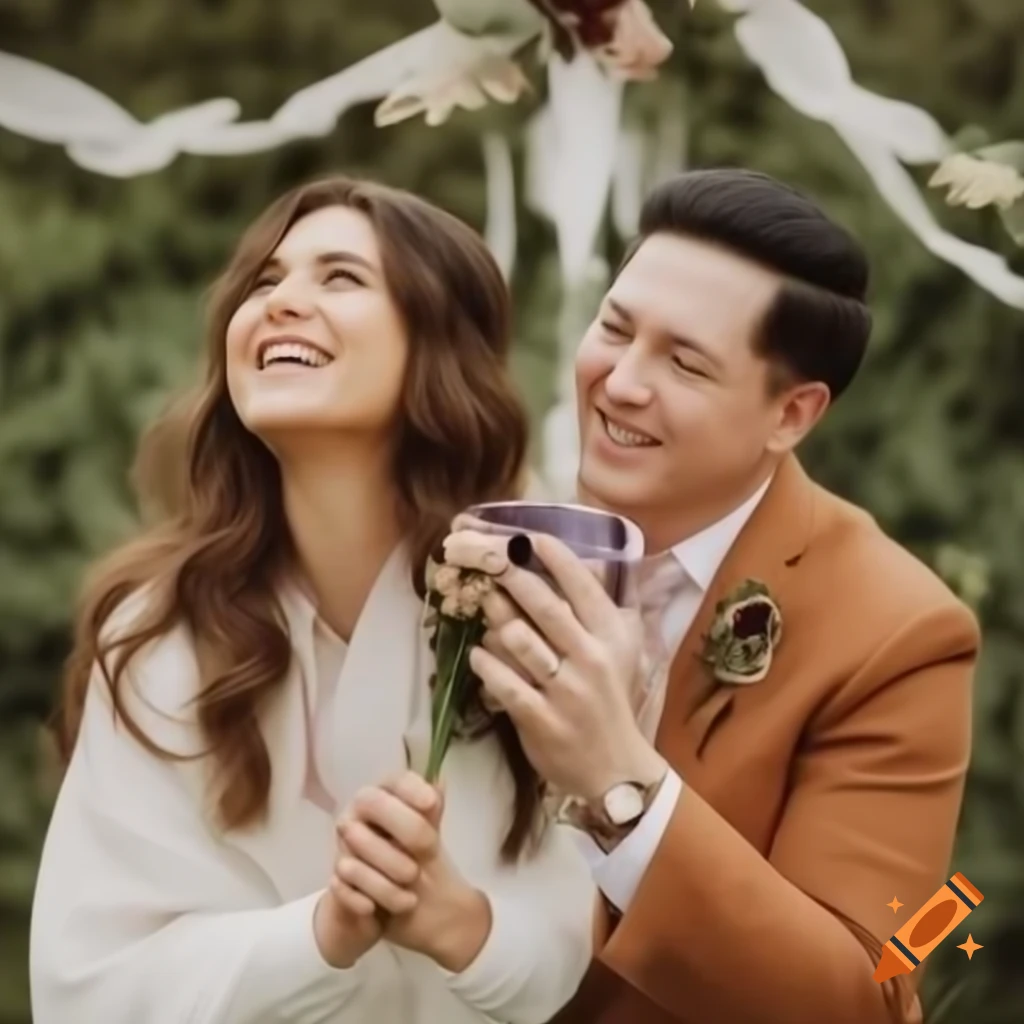 Parents celebrating at a wedding ceremony
