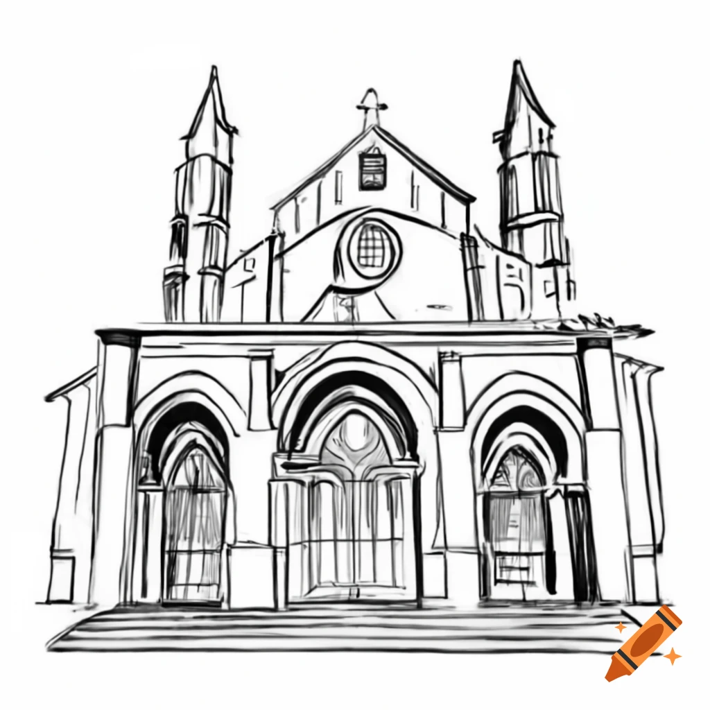 Architectural arches of church facade