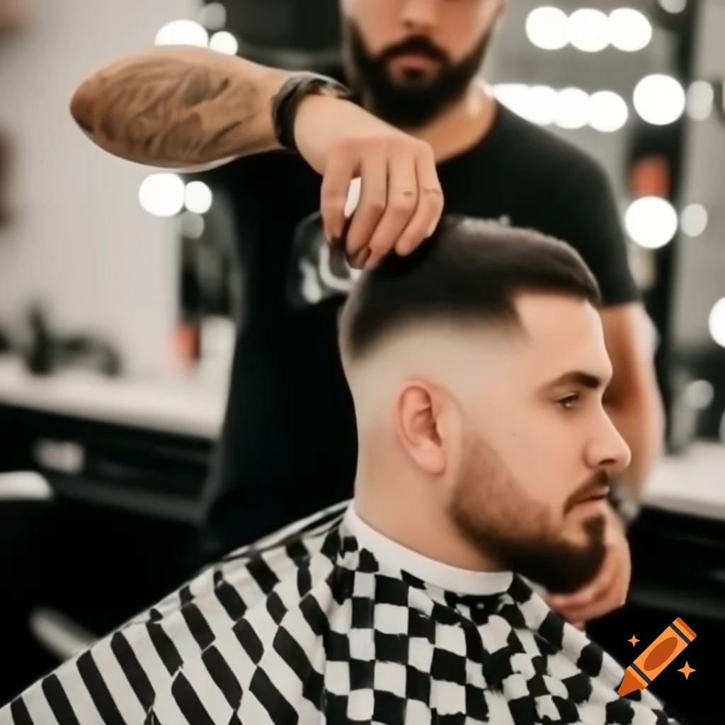 Barber shop welcoming customers with service details