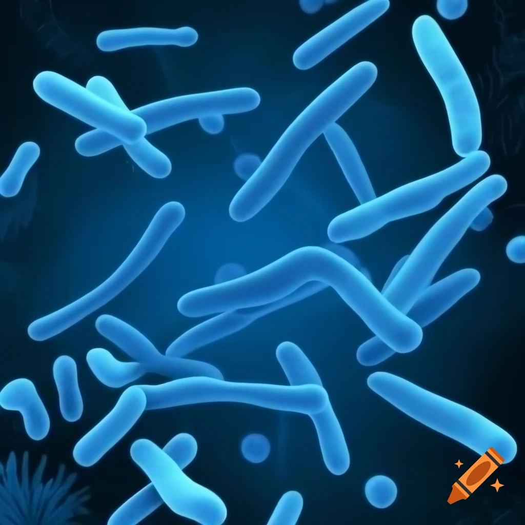 Microscopic image of water with microorganisms including bacteria and microalgae
