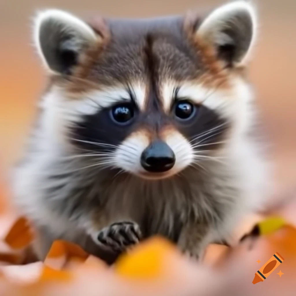 Tiny raccoon depicted as the size of a bug