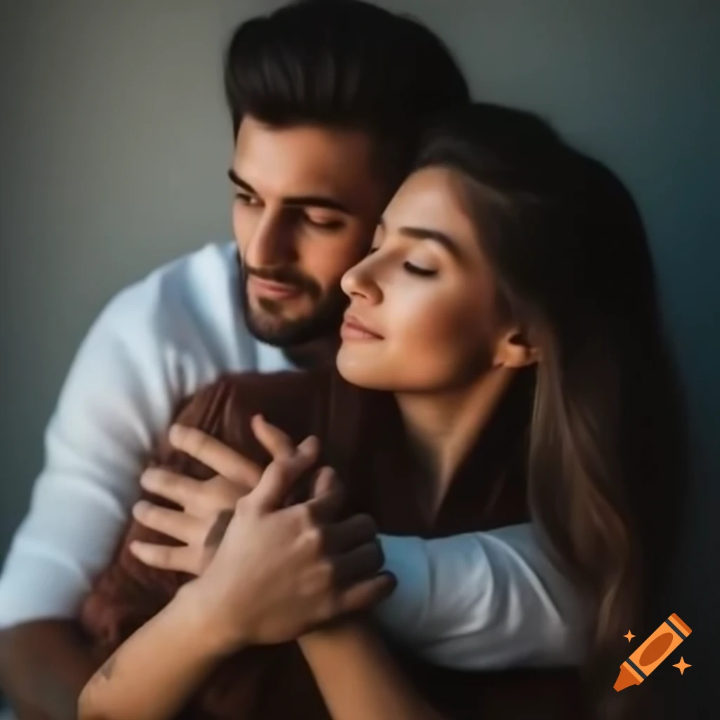 Couple embracing lovingly in a warm atmosphere