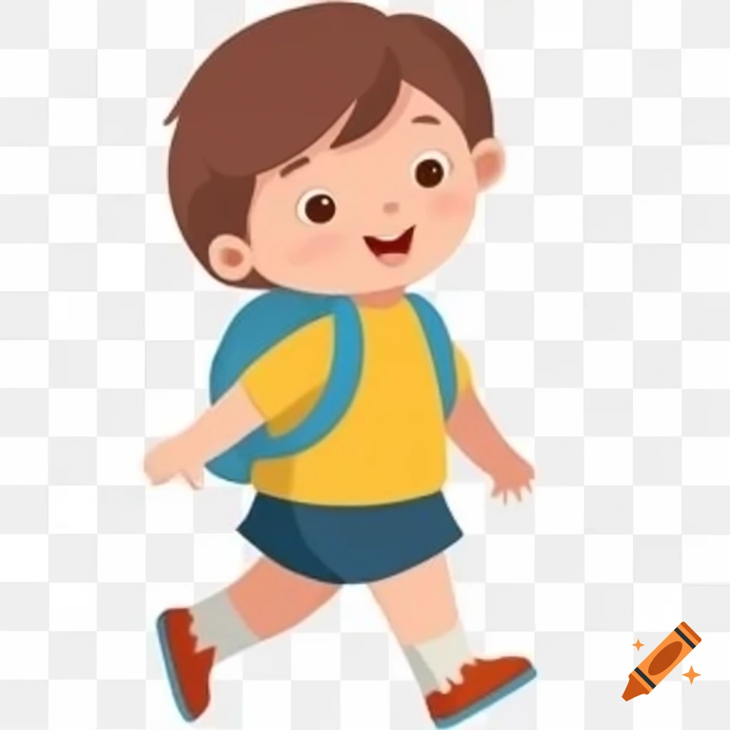 Clipart of a child walking