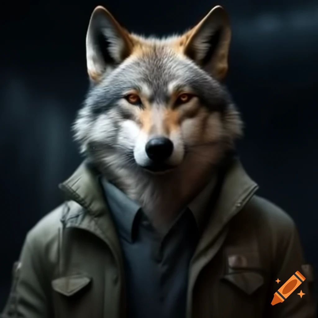 Wolf wearing UPN jacket