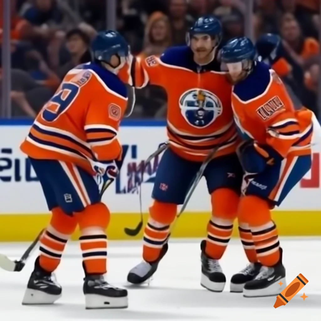 Oilers defeating Panthers in an intense hockey game