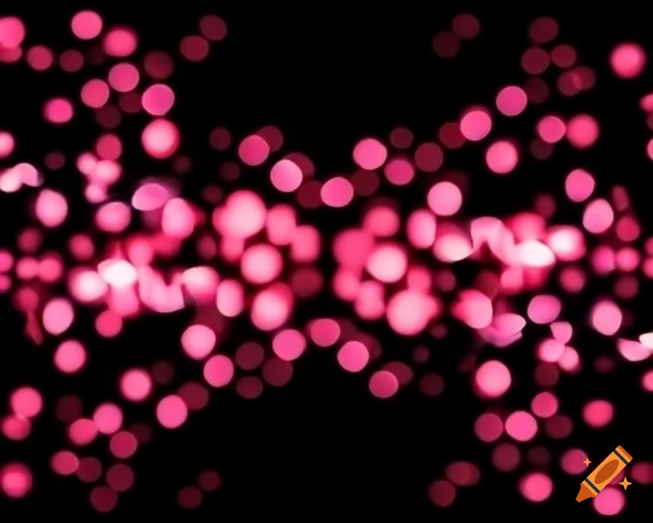Abstract bokeh lights in pink against black background