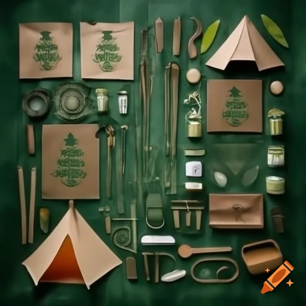 Charity poster promoting donations for Polish scout troop with illustrations of tents and campfires