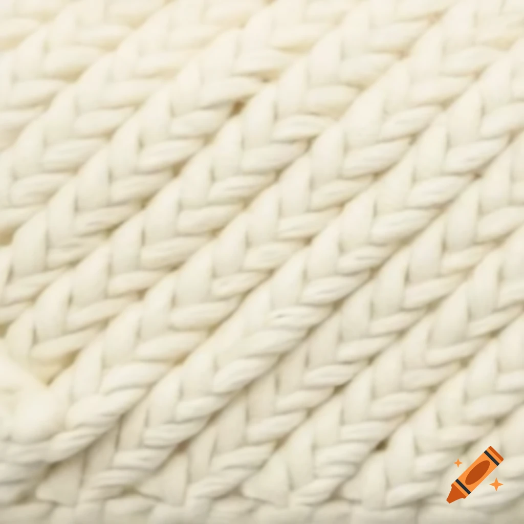 Thick creamy white wool knitted texture