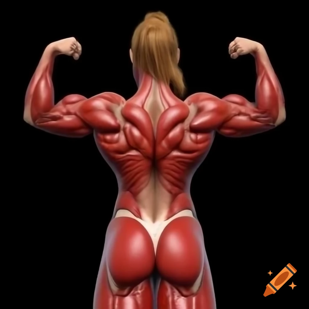Muscular woman showcasing strength