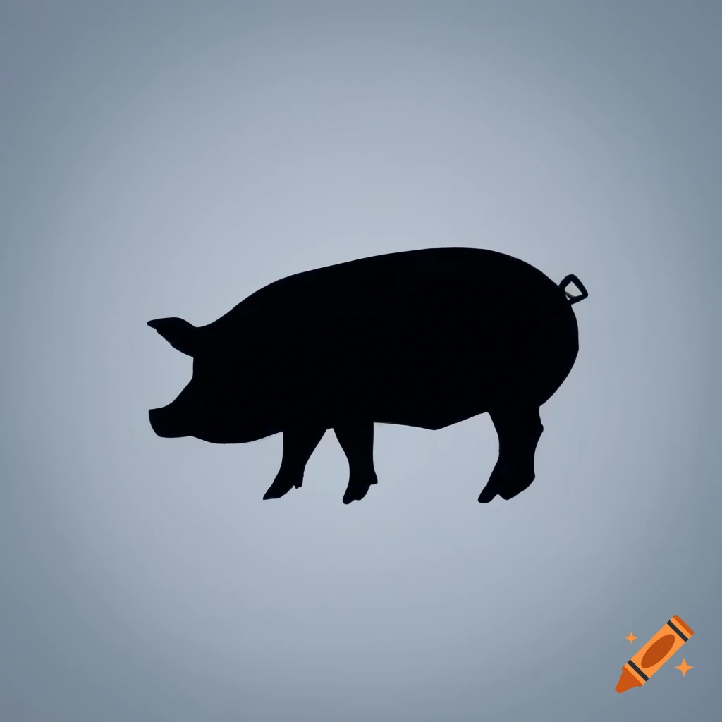 Silhouette of a pig