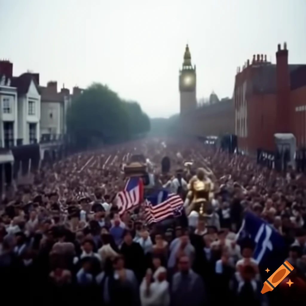 Historic arrival of Wandering Willie in American Britain during 1990 Festival of the Inequalities parade