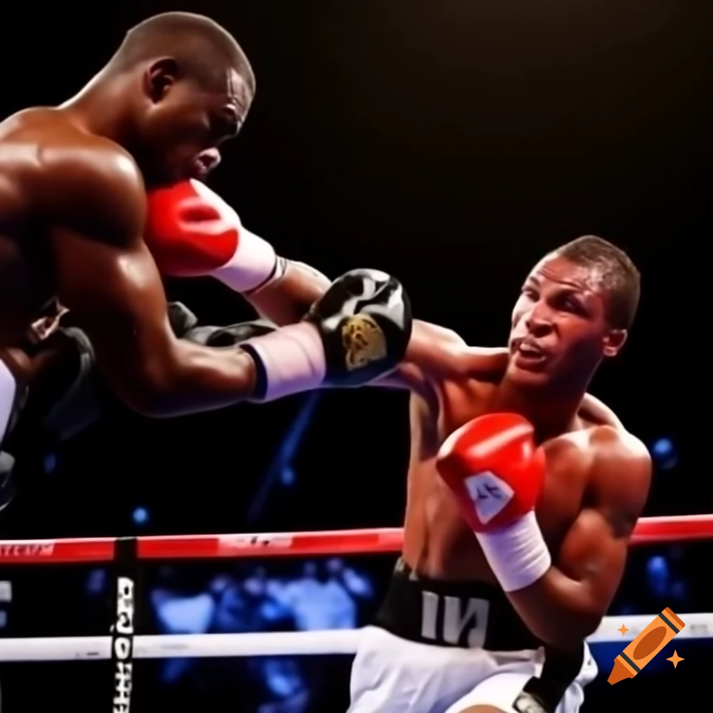 Boxing match showcasing athletes in action