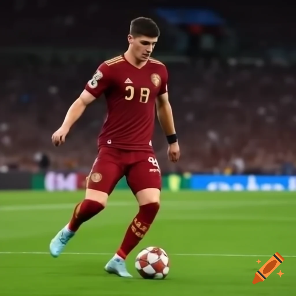 Man sprinting toward victory in Champions League