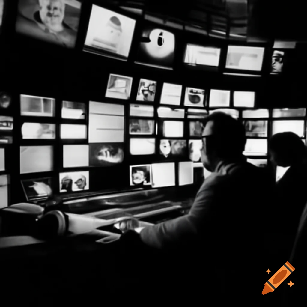 Television broadcasting worrisome headlines with static noise