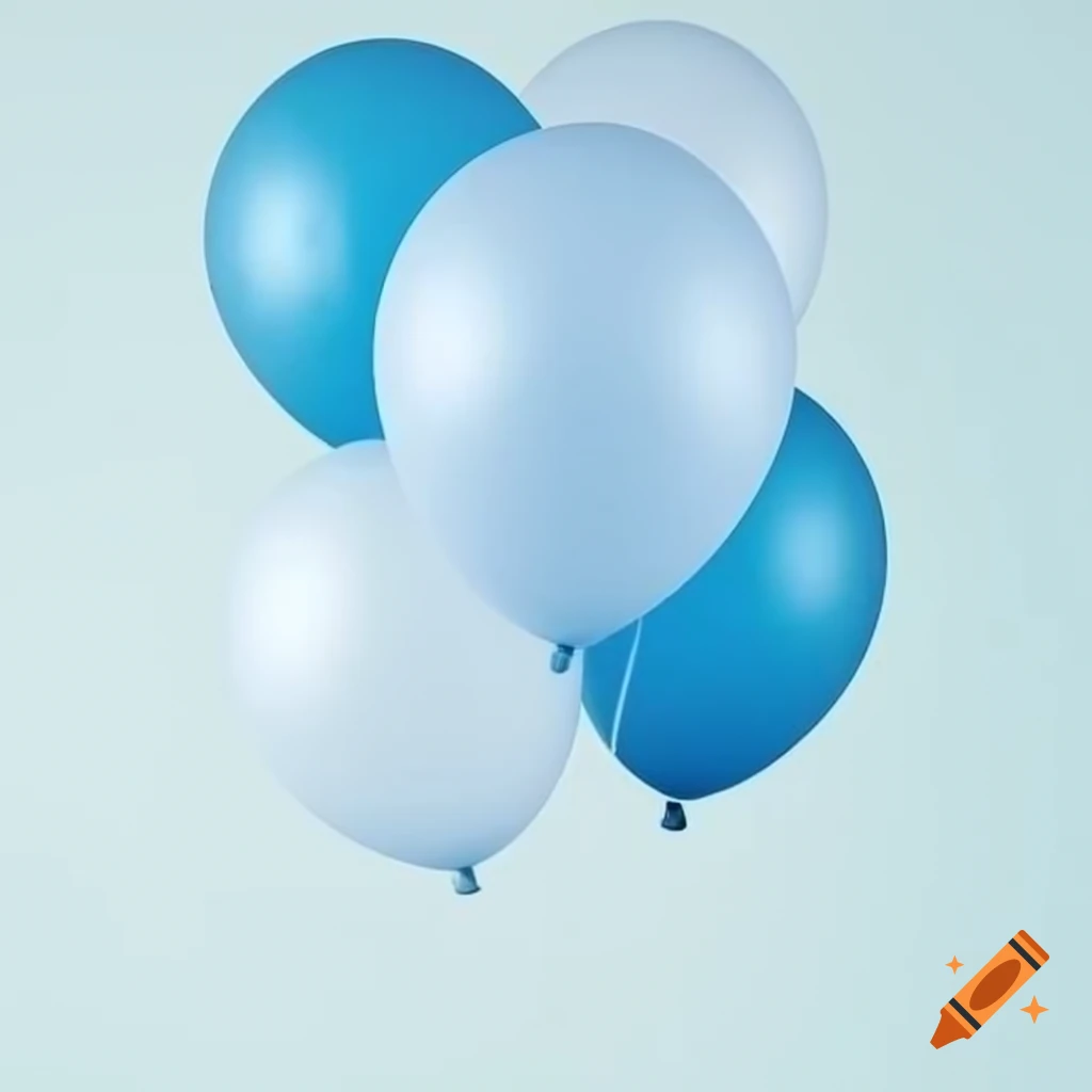Card with five blue balloons