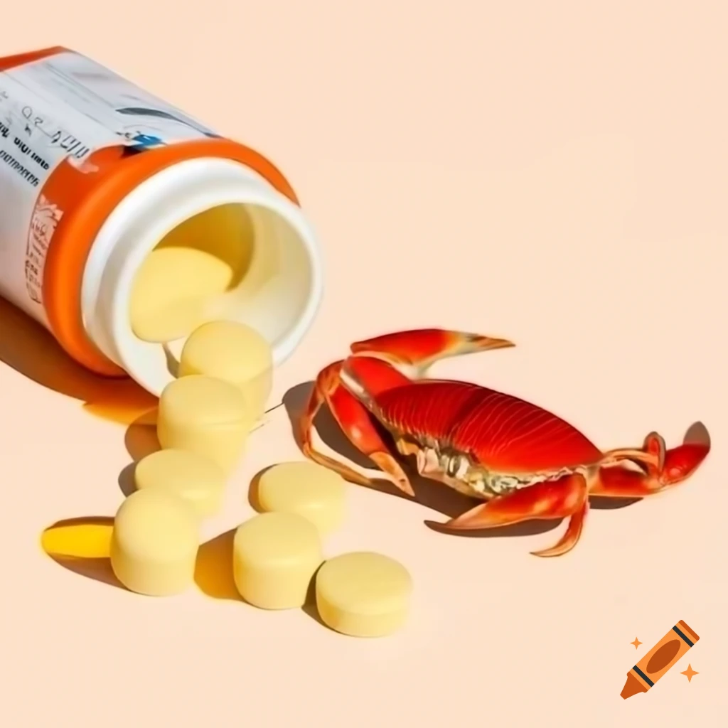 Crab alongside glucosamine supplement