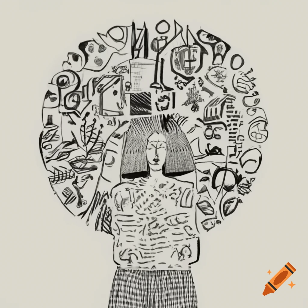Doodle art representing sustainable development goals and peace