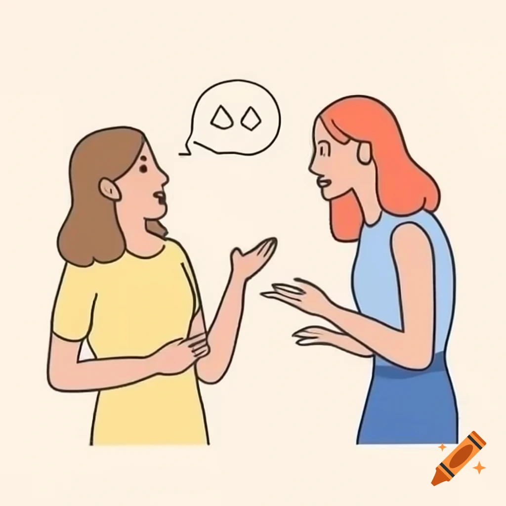 Women engaged in serious conversation