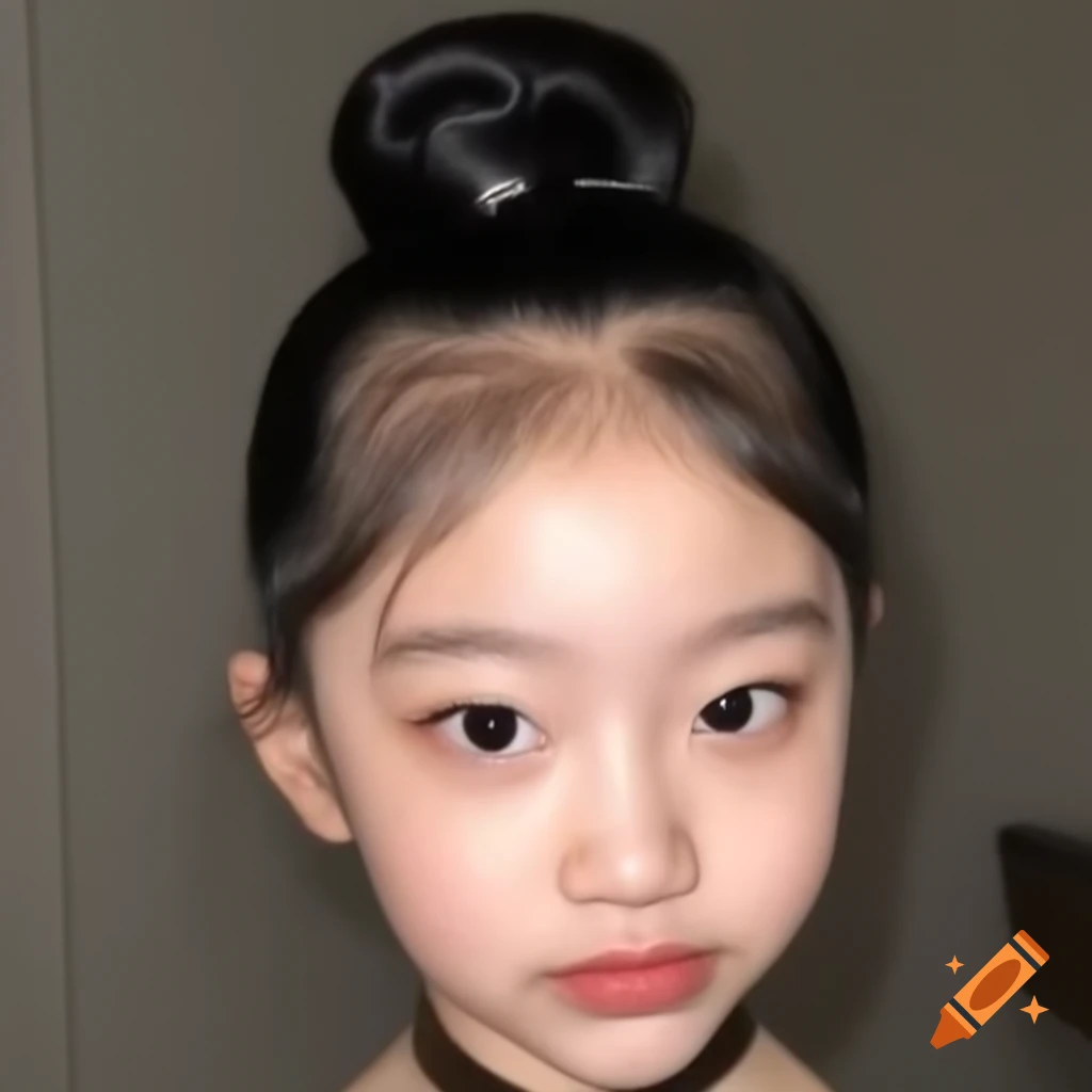 Bust of young Asian ballerina in ballet outfit and leather choker
