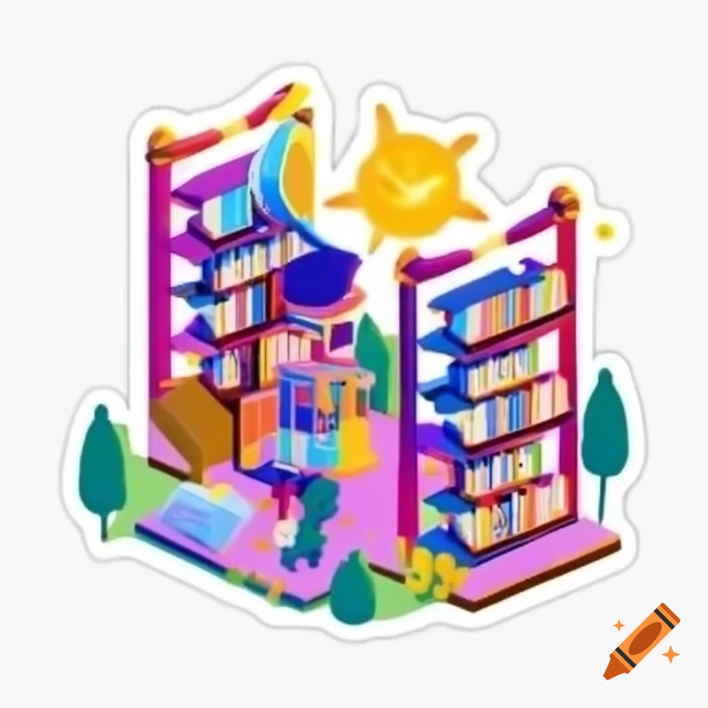 Concept sticker of a dream library