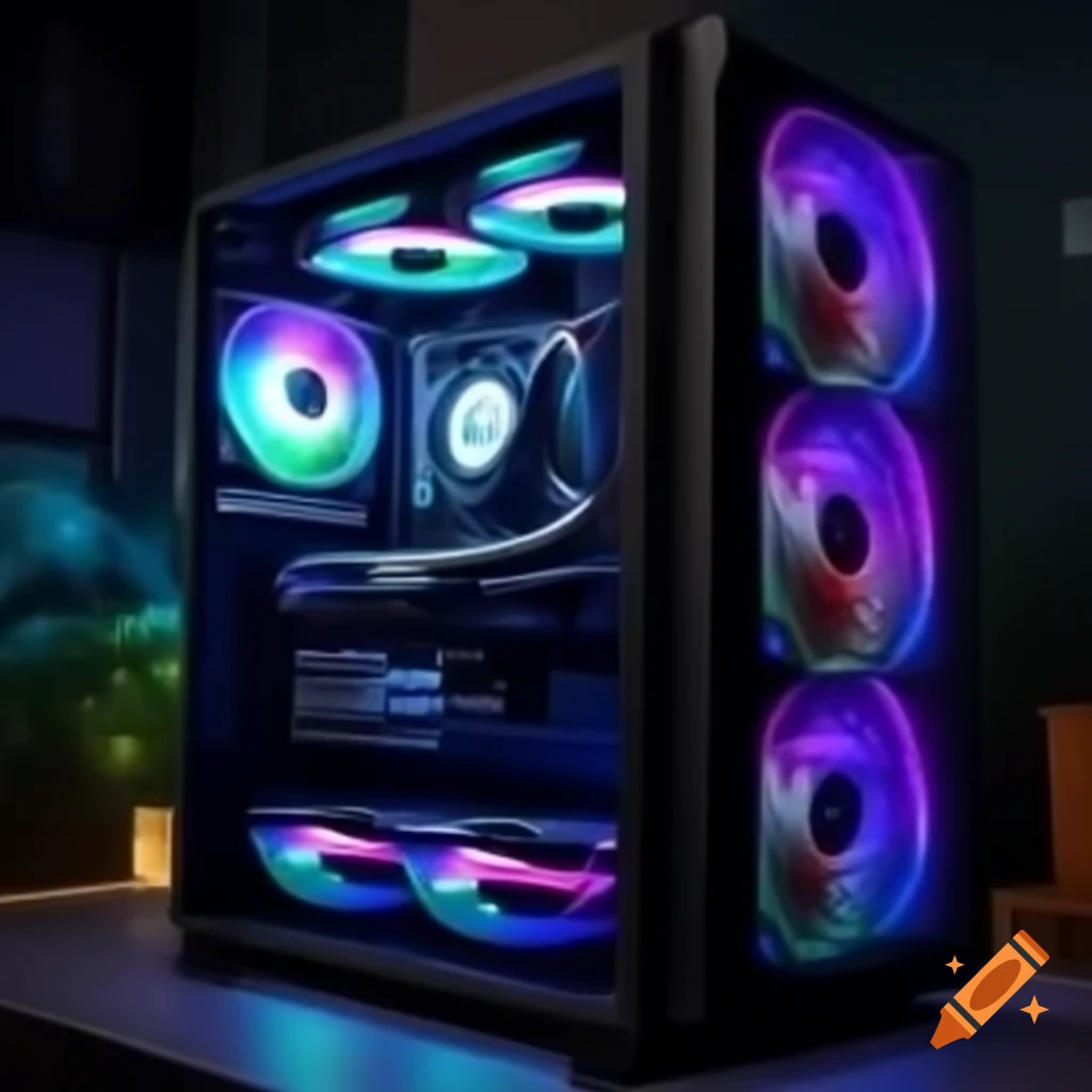 Modern powerful computer generating moving images in seconds