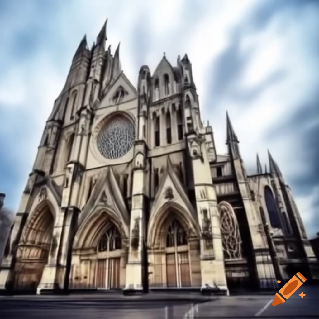 Massive gothic church architecture