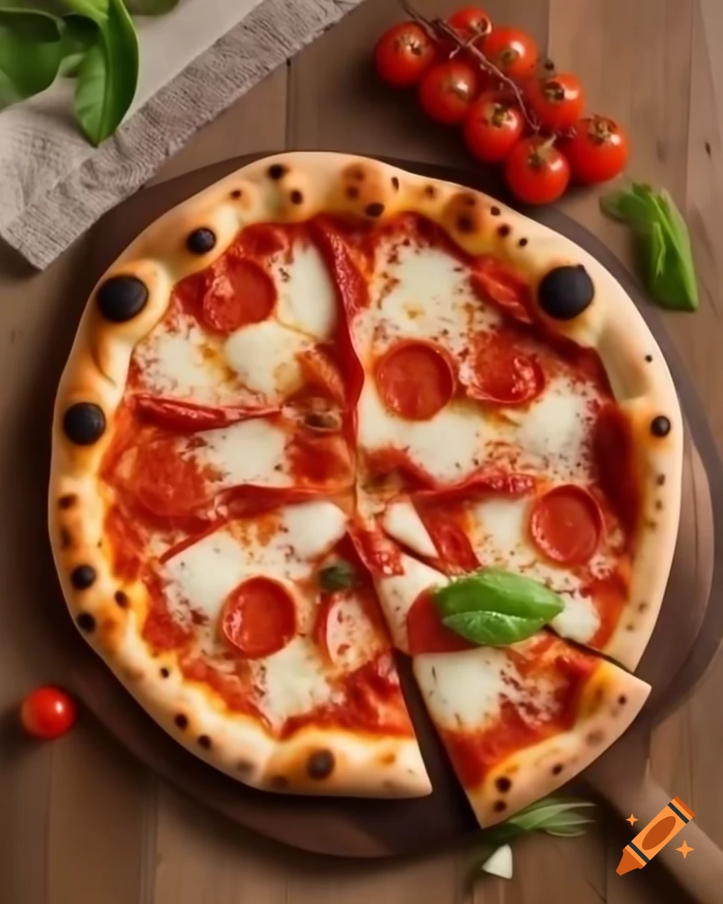 Delicious pizza with various toppings