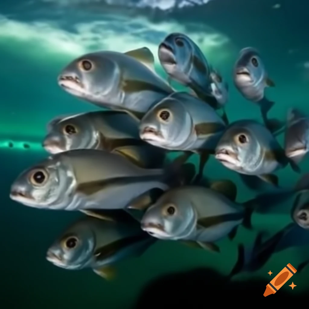Variety of saltwater fish swimming underwater