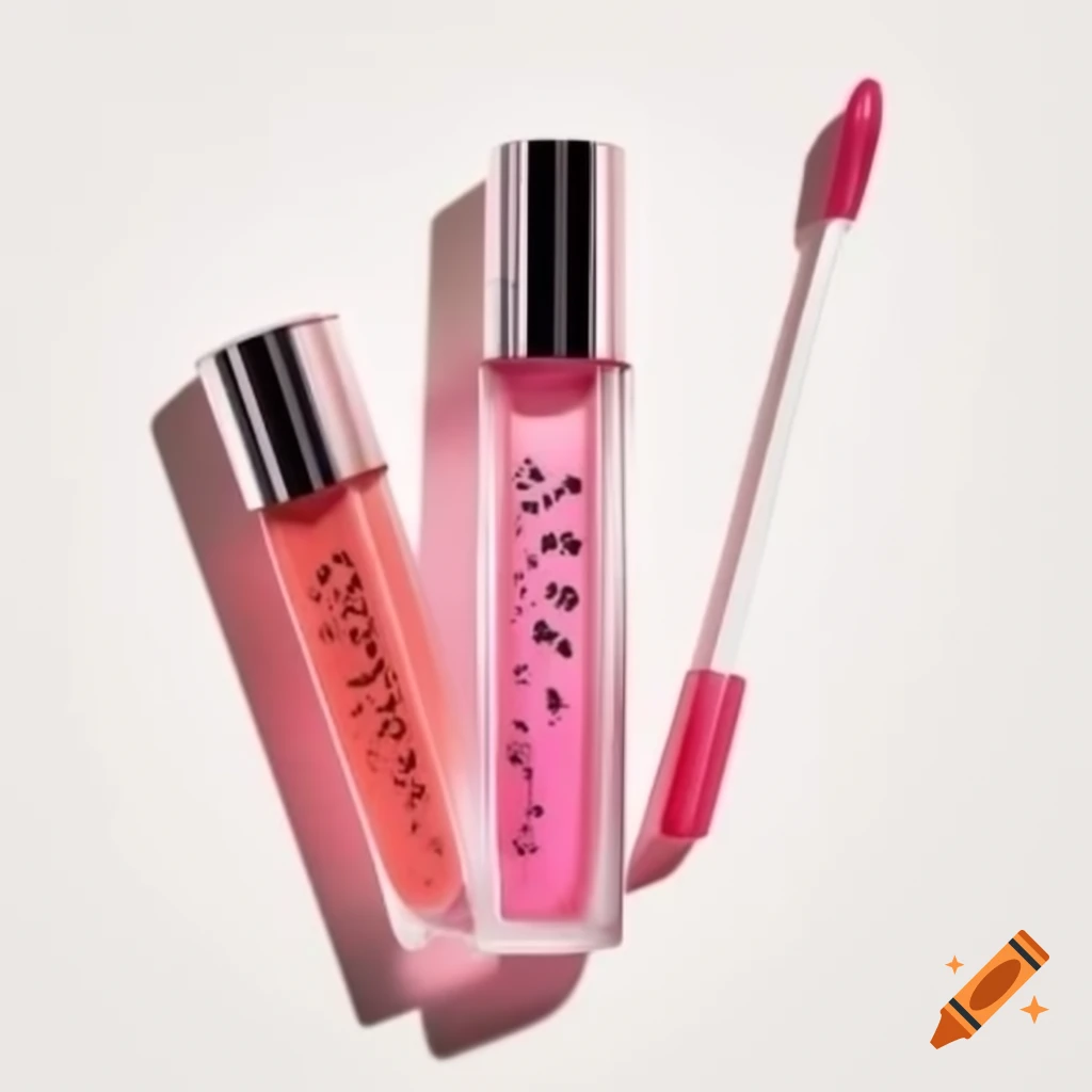 Hydrating lip gloss packaging by ShineGlow in clear and pink with shiny graphics