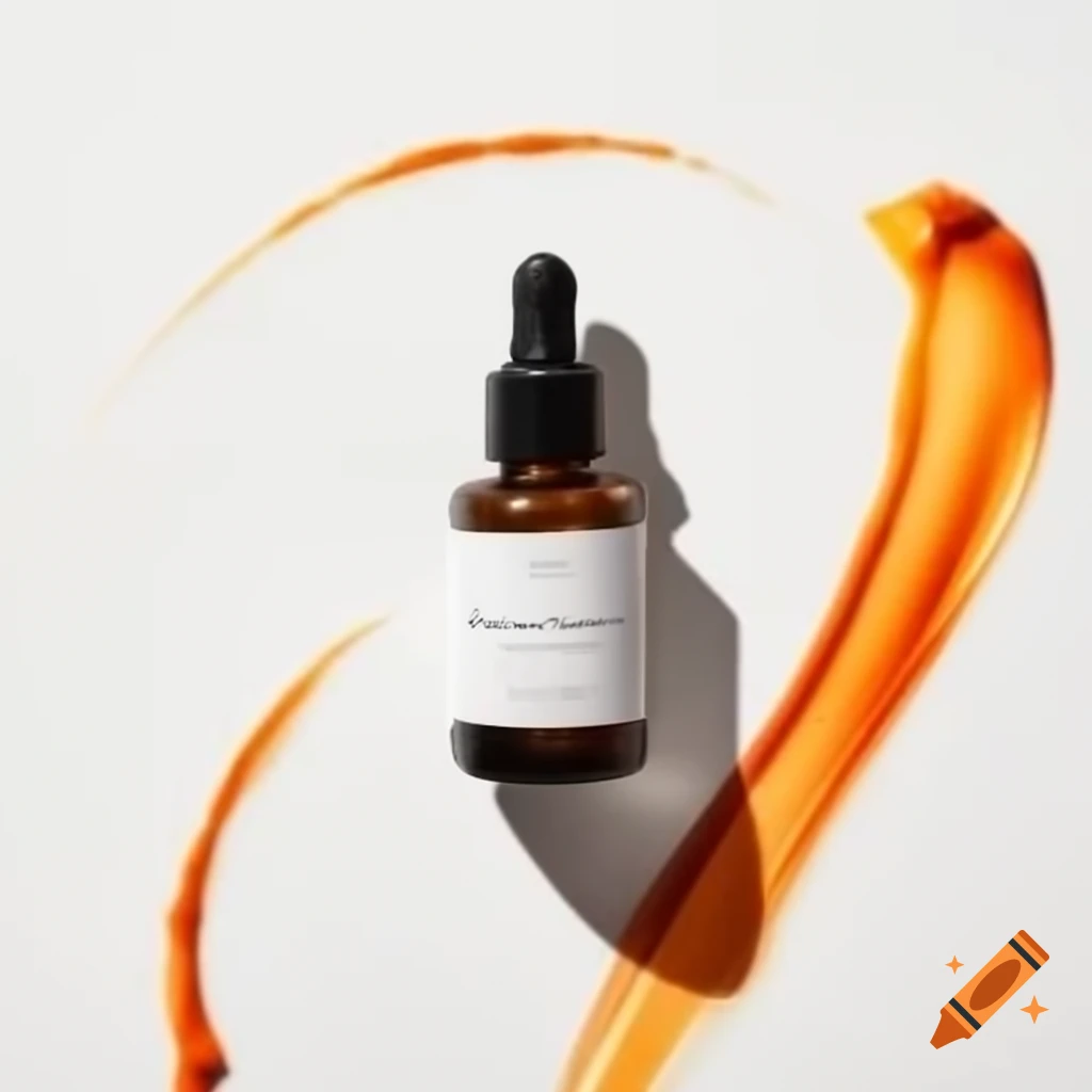 Sleek dark glass serum bottle for GrowActive+ Caffeine hair treatment with orange and black label