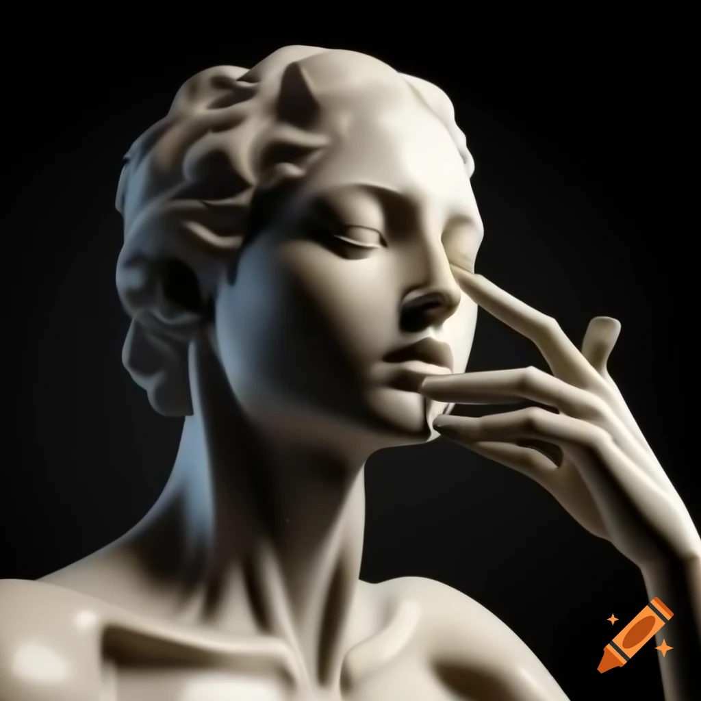 Highly detailed artistic sculpture of human body parts emphasizing beauty and harmony