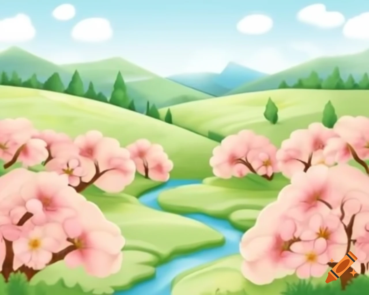 Peach blossoms blooming in valleys and streams