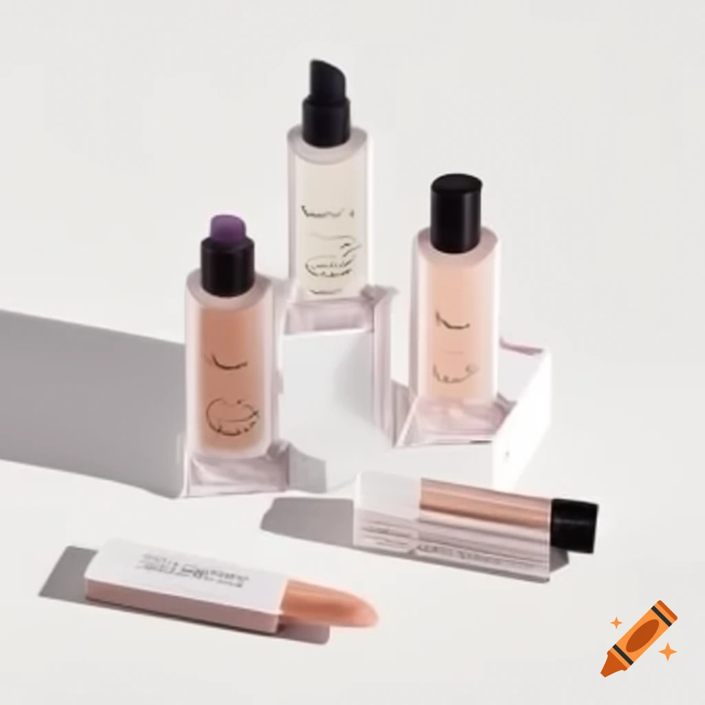 Professional brand photography for PureSkin mineral cosmetics with minimalist packaging