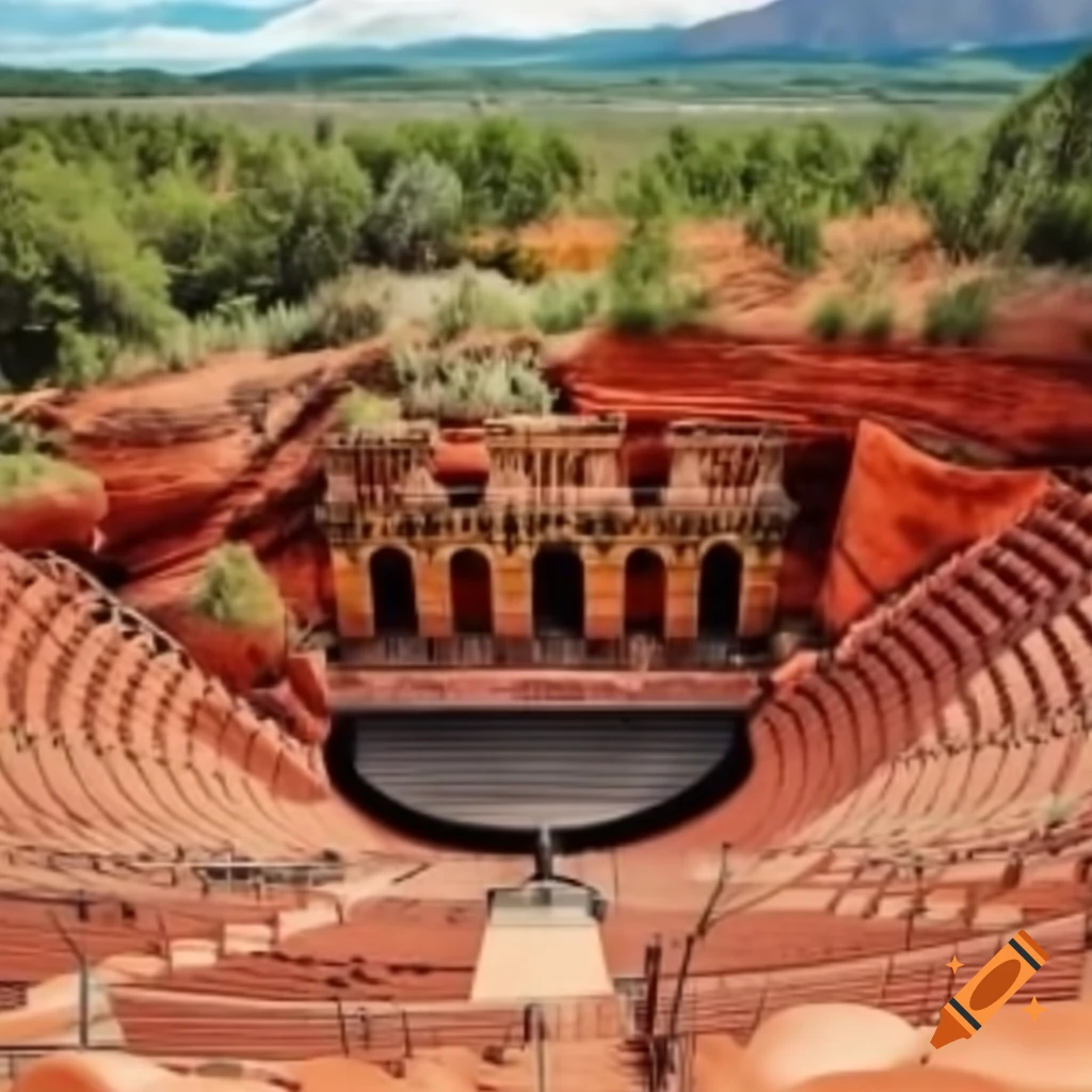 Combination of Red Rocks Amphitheater in Colorado and Denpasar in Bali