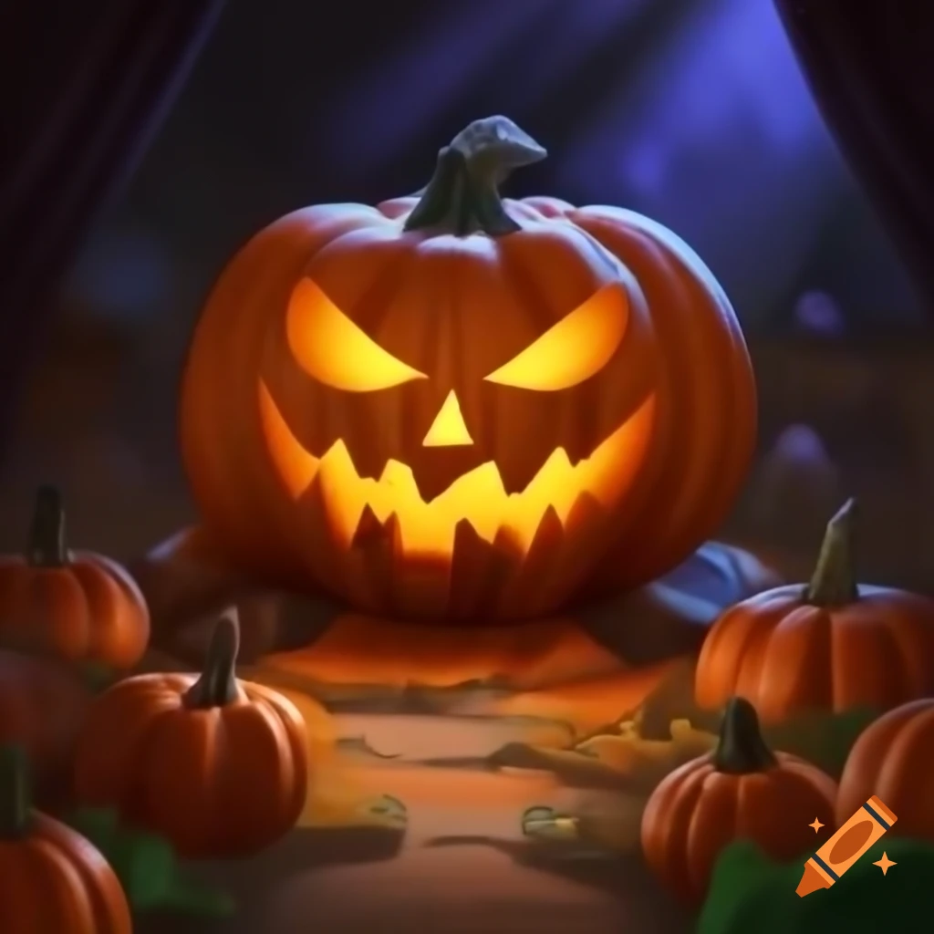 Glowing Pumpkin Spirit nodding vibrantly