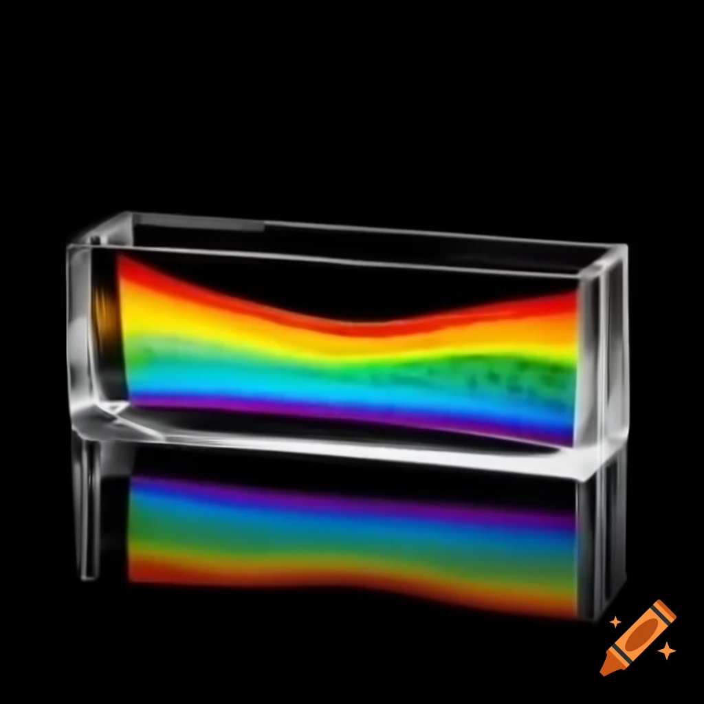 Rainbow crystal on black background
