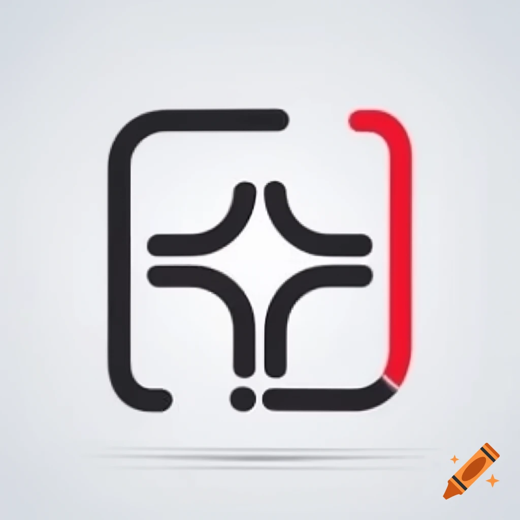 Simple vector logo design with red lines on black background, featuring a G shape