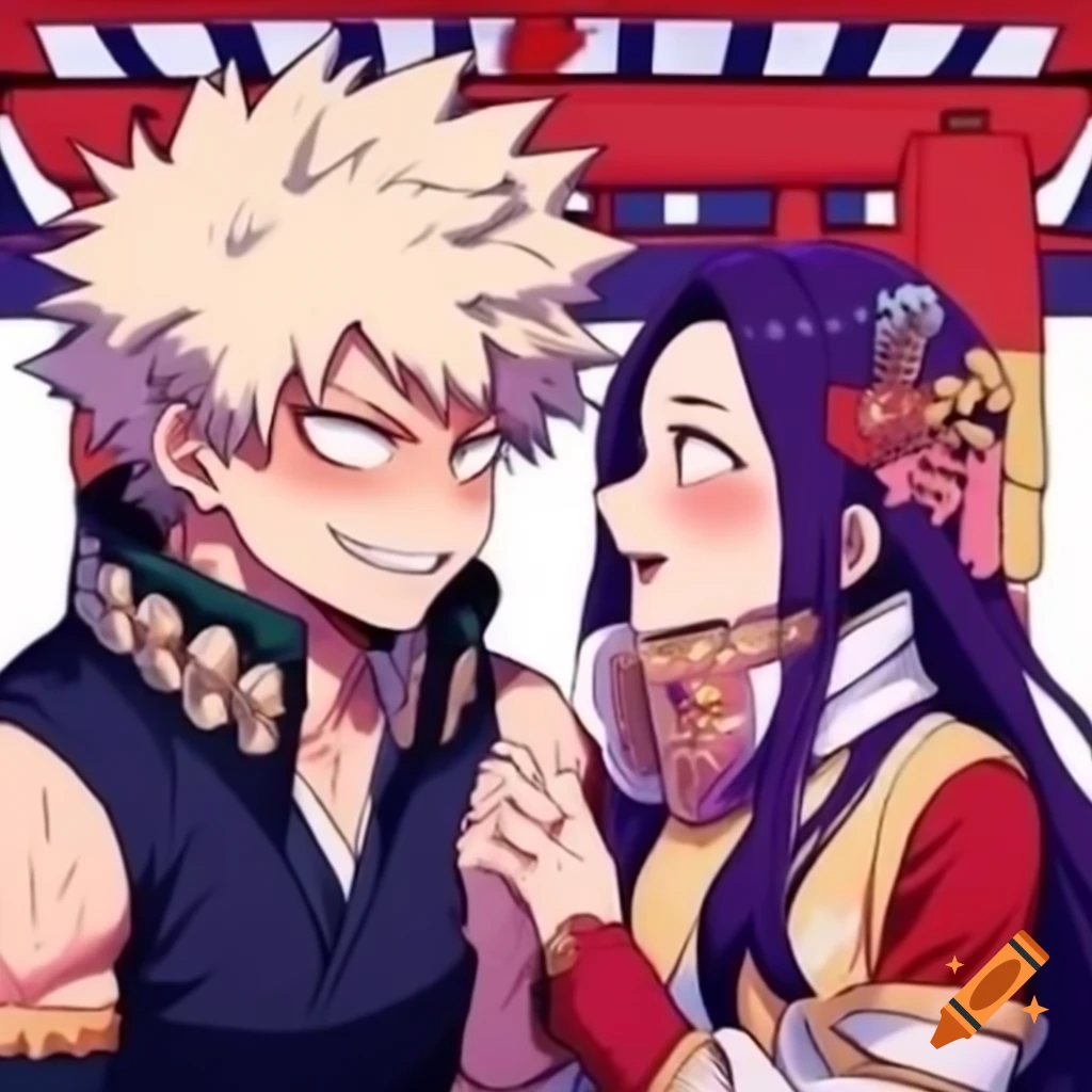 Katsuki Bakugo and his girlfriend at vibrant Japanese festival in ...