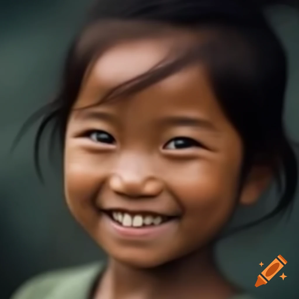 Brightly smiling girl's face close-up