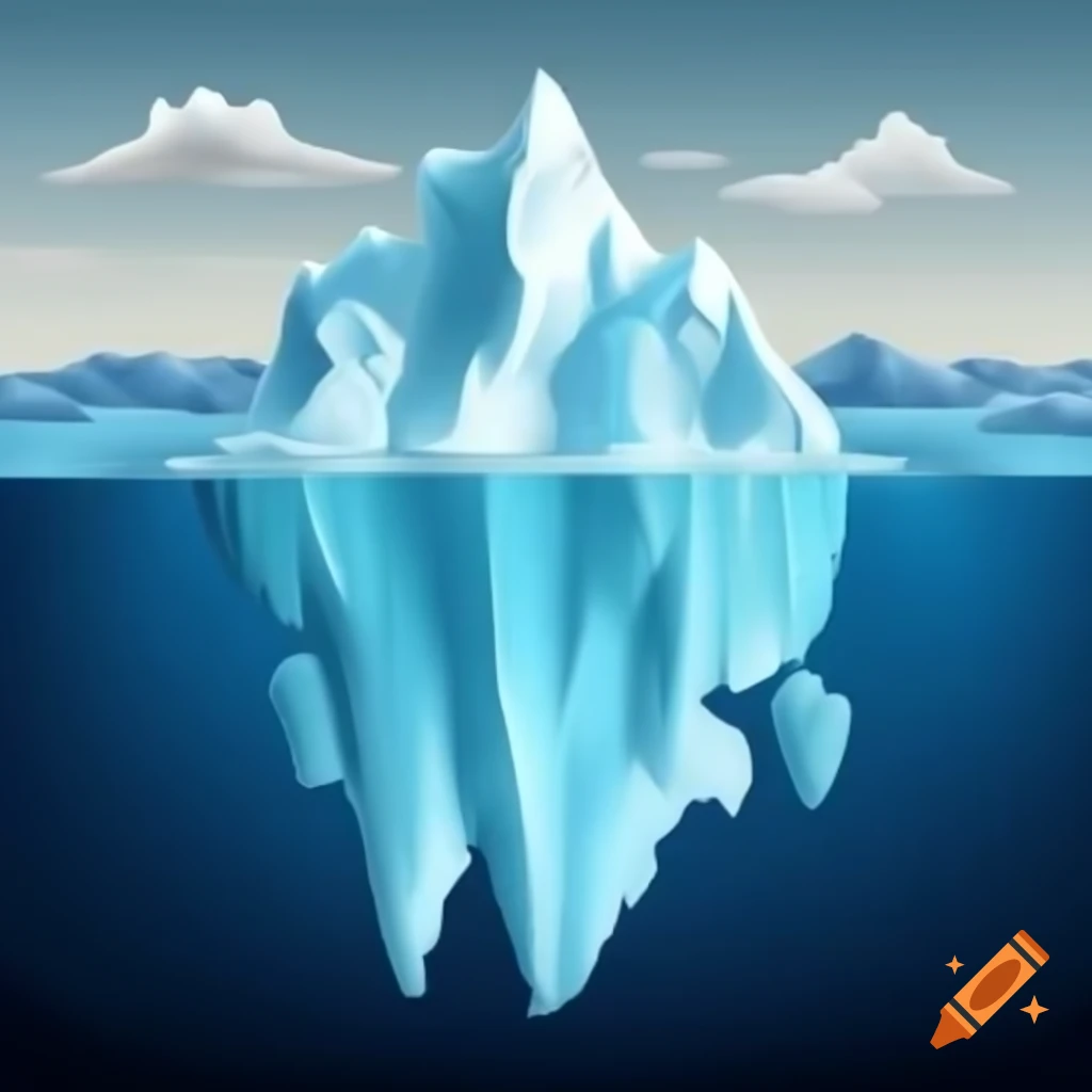 Iceberg metaphor illustrating complexity of human identity