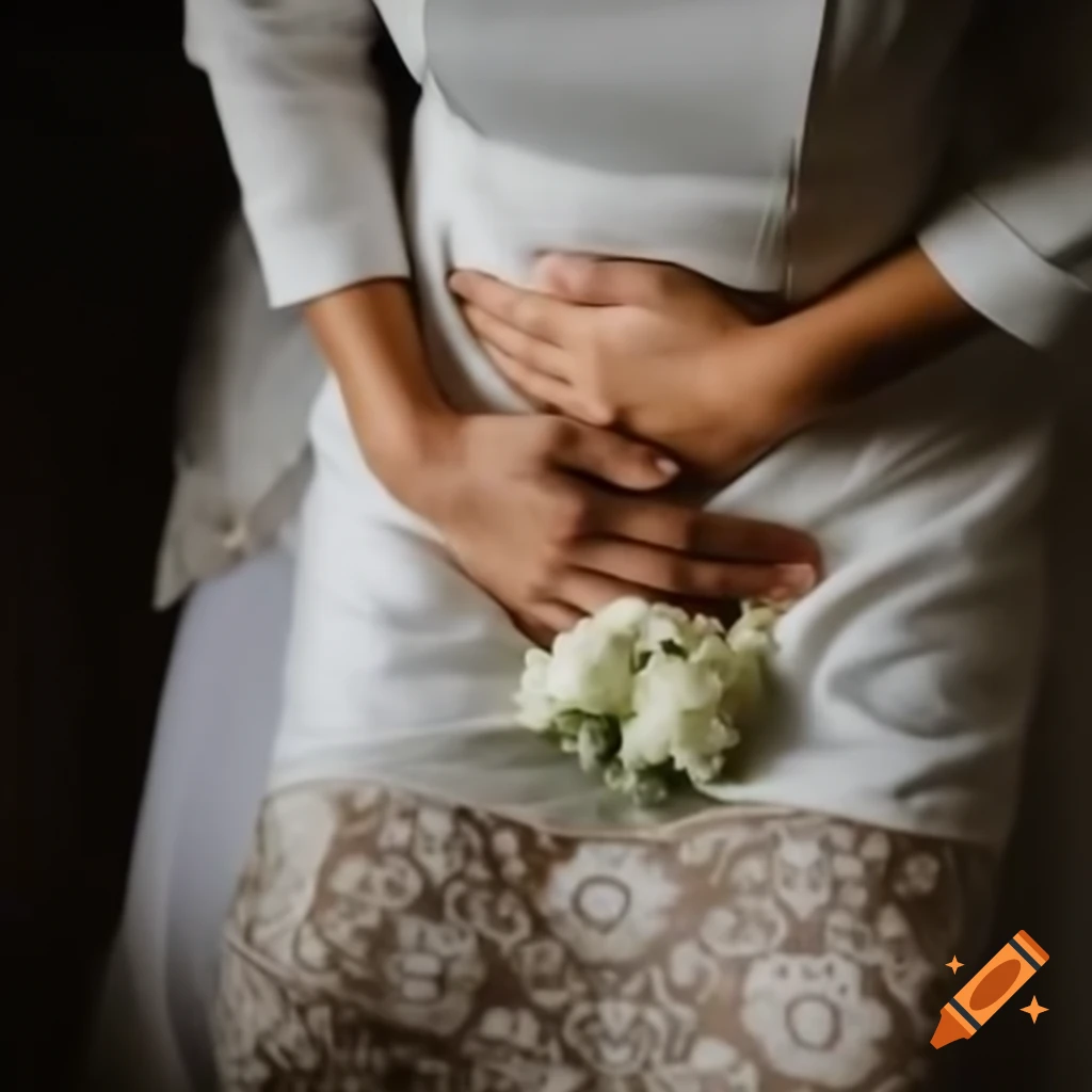 Malay wedding woman stomach pain crying