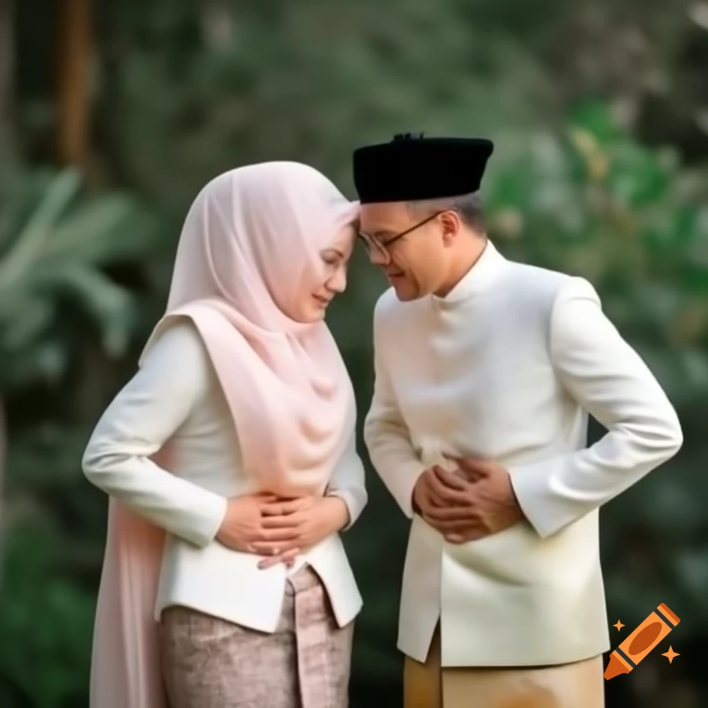 Malay wedding woman experiencing stomach pain and crying
